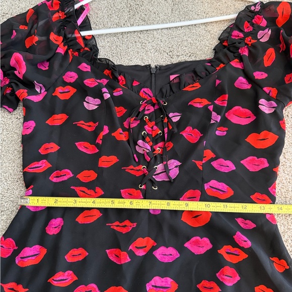 Betsey Johnson Black Dress with Lip Print - Picture 6 of 7